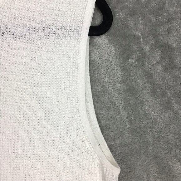 Carlisle Collection Women’s XL White Knit Tank Top Sleeveless Pullover Sweater - Picture 6 of 11